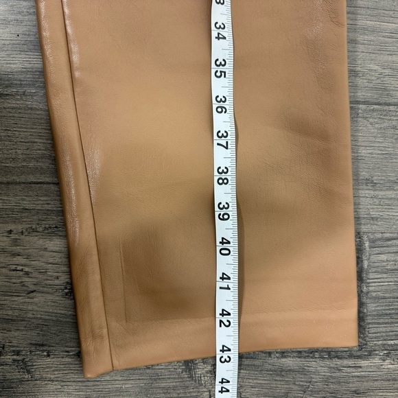Aritzia Wilfred Constant Camel Faux Vegan Leather Pants SZ 12 Tall - Picture 14 of 16